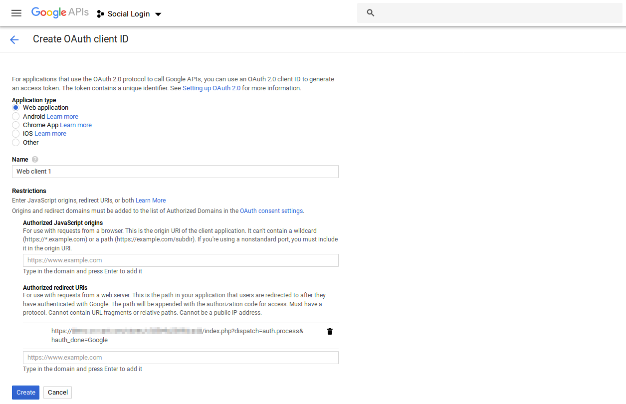 Δημιουργία διαπιστευτηρίων Google API για σύνδεση σε ένα κατάστημα CS-Cart μέσω Gmail.
