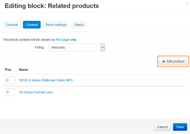 Editing block